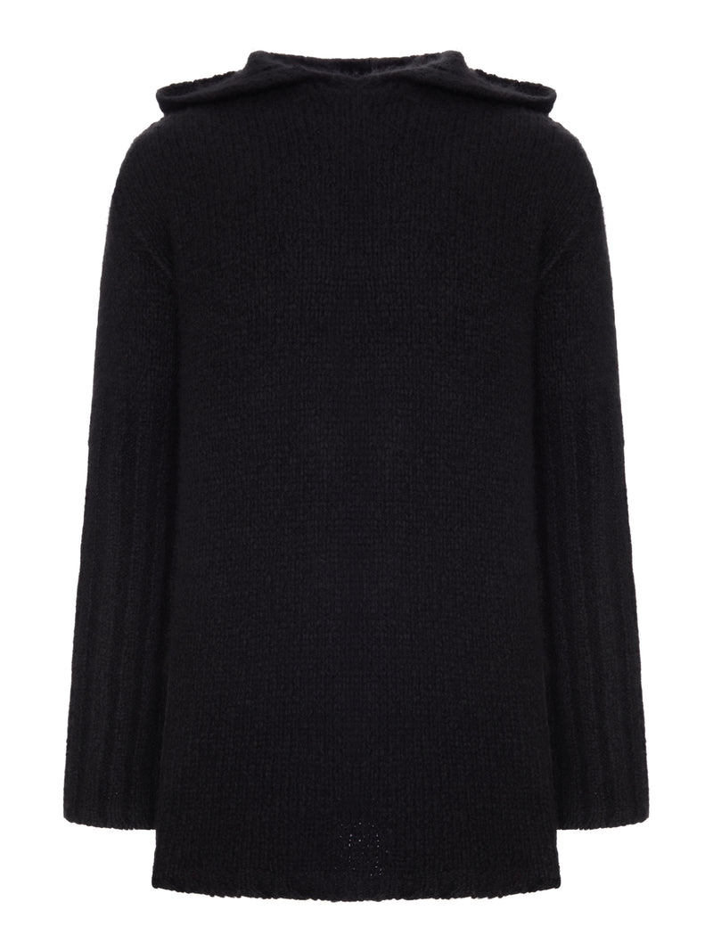 MAGLIA OVERSIZE CON CAPPUCCIO IN MAGLIA MORBIDA