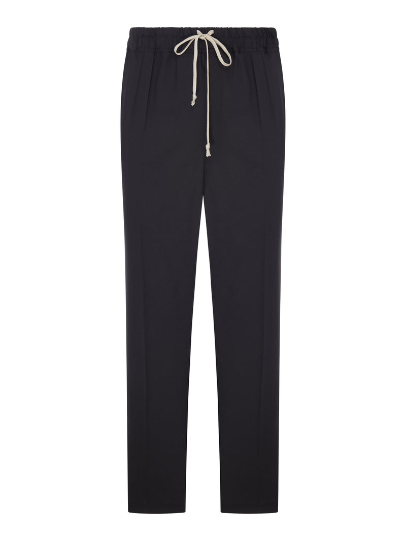 PANTALONE DRAWSTRING SLIM IN LANA CON COULISSE