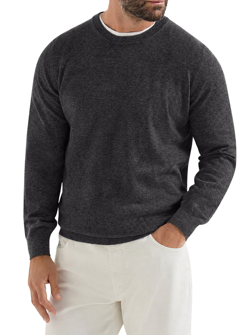 MAGLIONE GIROCOLLLO ESSENTIAL IN CASHMERE