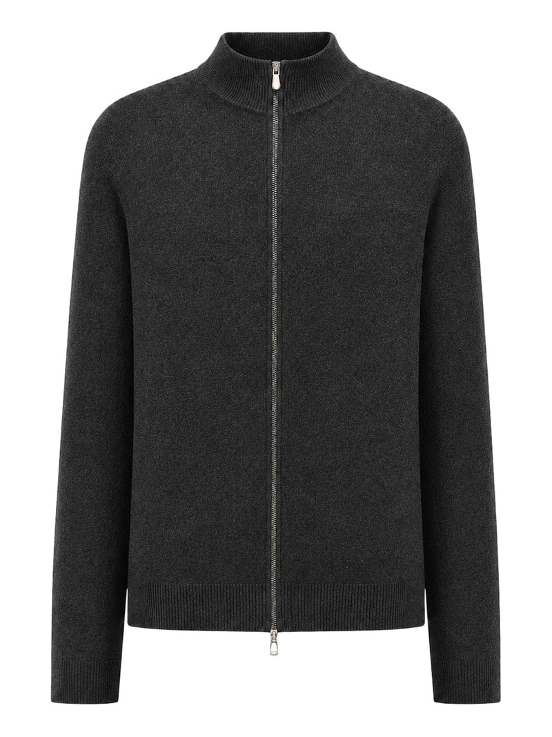 CARDIGAN CON ZIP IN CASHMERE