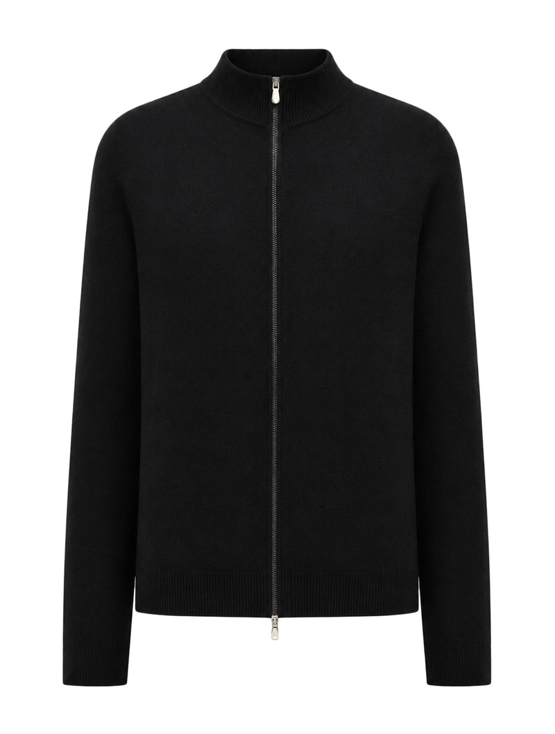 CARDIGAN CON ZIP IN CASHMERE