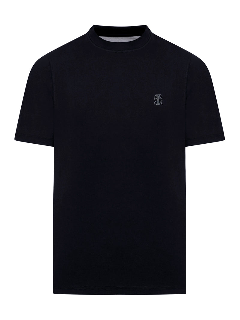 T-SHIRT IN COTONE CON LOGO STAMPATO A CONTRASO
