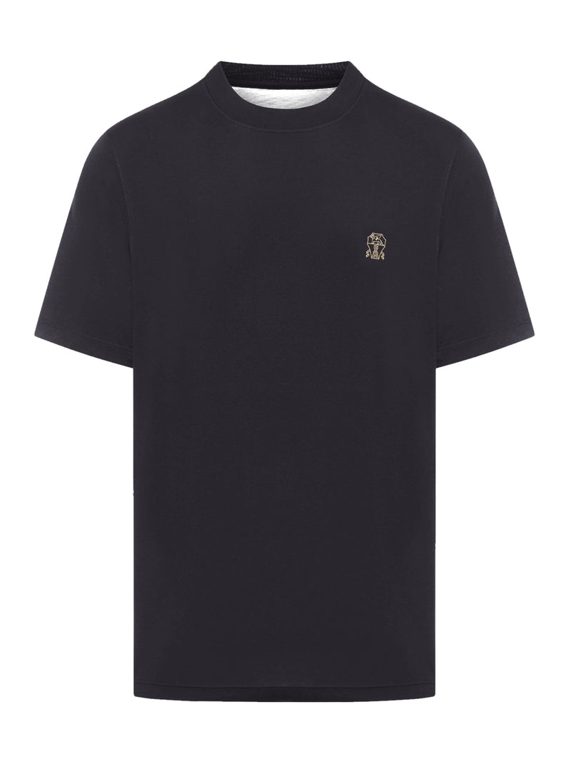 T-SHIRT IN COTONE CON LOGO STAMPATO A CONTRASO