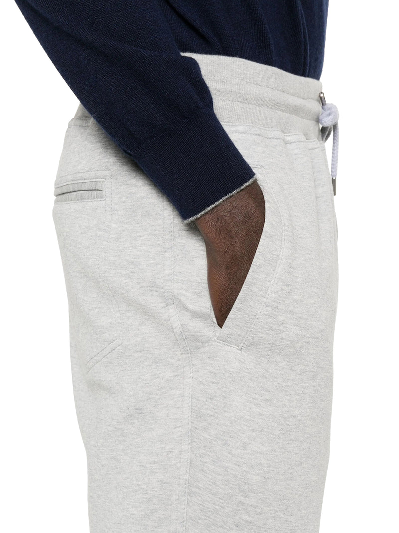 PANTALONE IN FELPA DOUBLE DI COTONE, CASHMERE E SETA