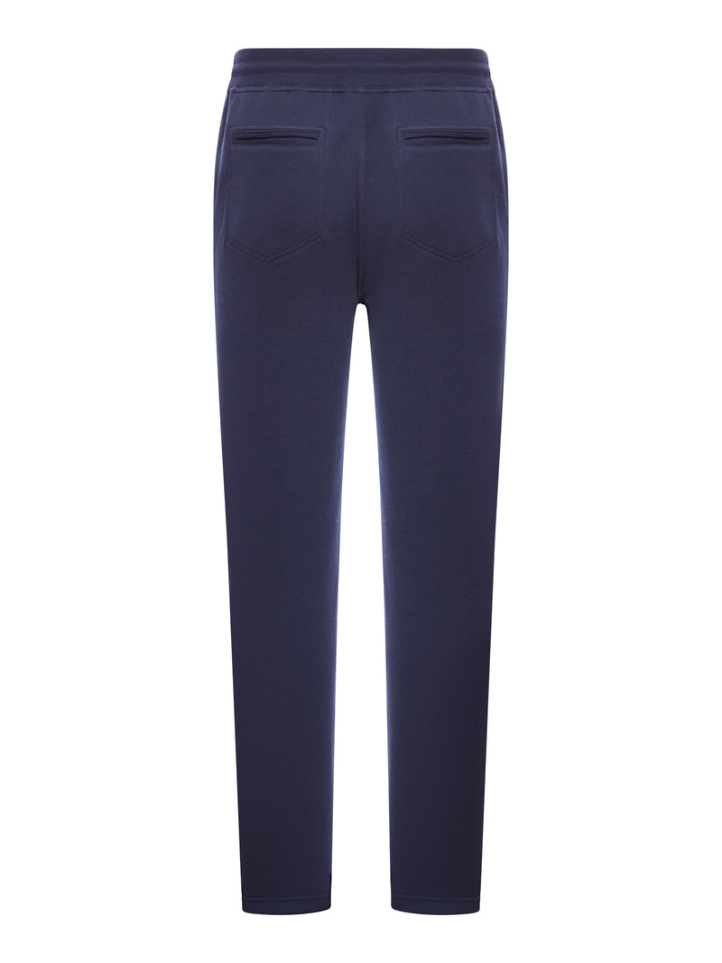 PANTALONE IN FELPA DOUBLE DI COTONE, CASHMERE E SETA