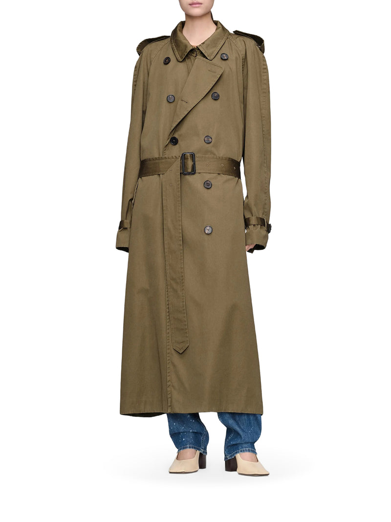 TRENCH DOPPIOPETTO LUNGO IN COTONE
