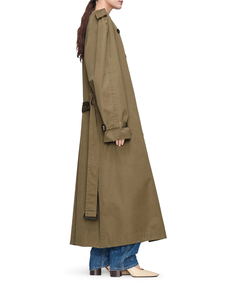 TRENCH DOPPIOPETTO LUNGO IN COTONE