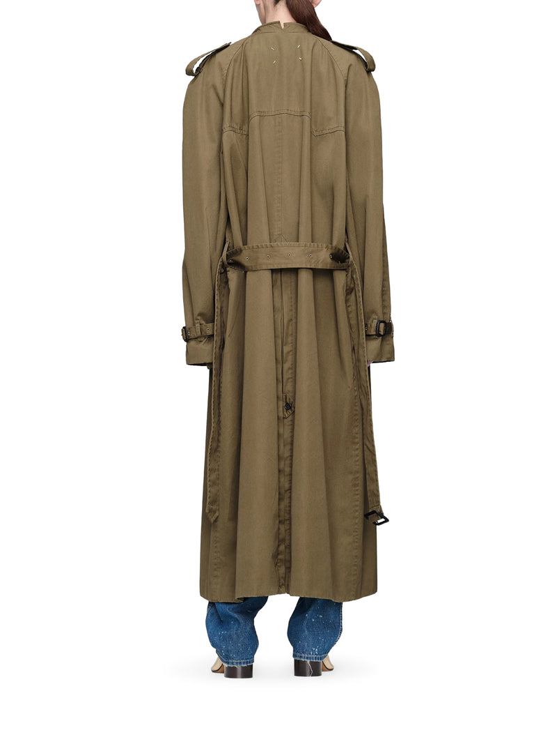 TRENCH DOPPIOPETTO LUNGO IN COTONE