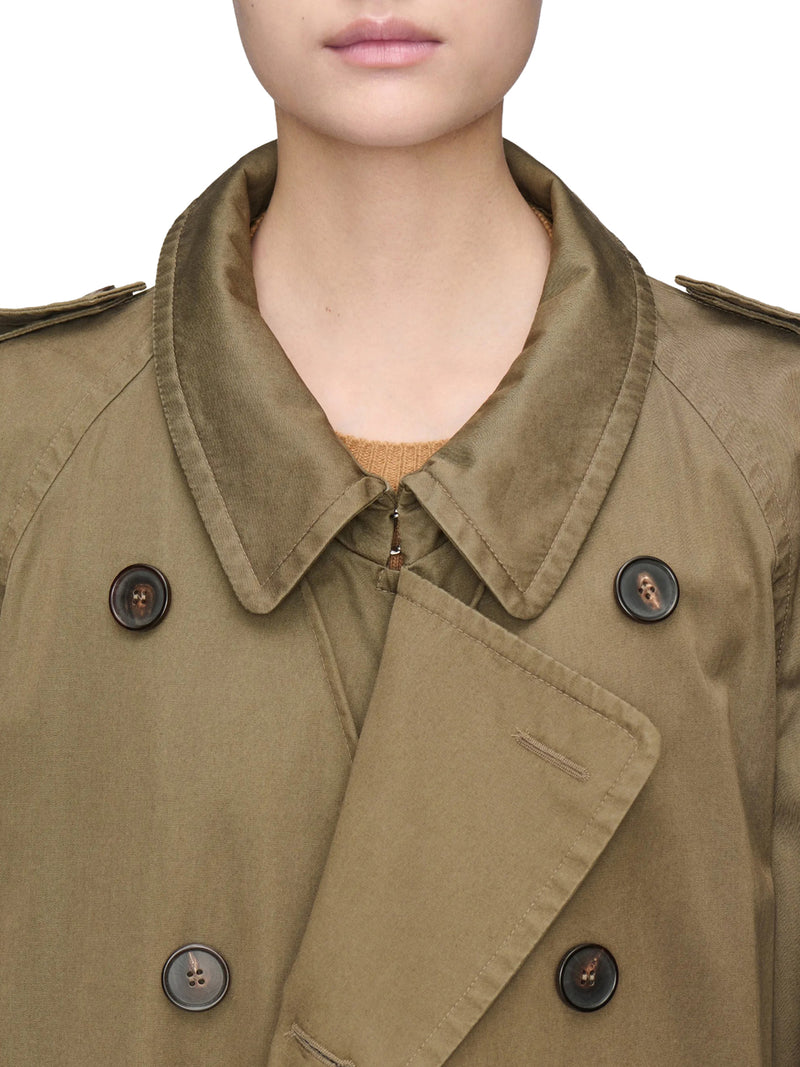 TRENCH DOPPIOPETTO LUNGO IN COTONE