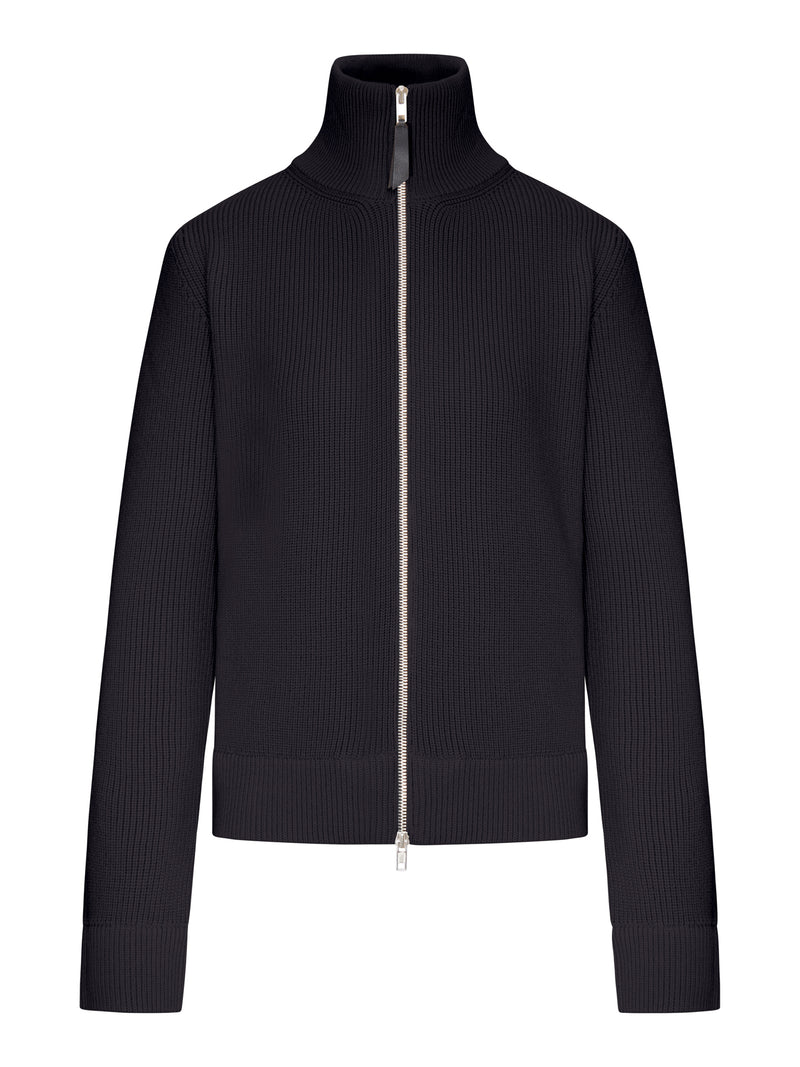 CARDIGAN CON ZIP IN COTONE A COSTE