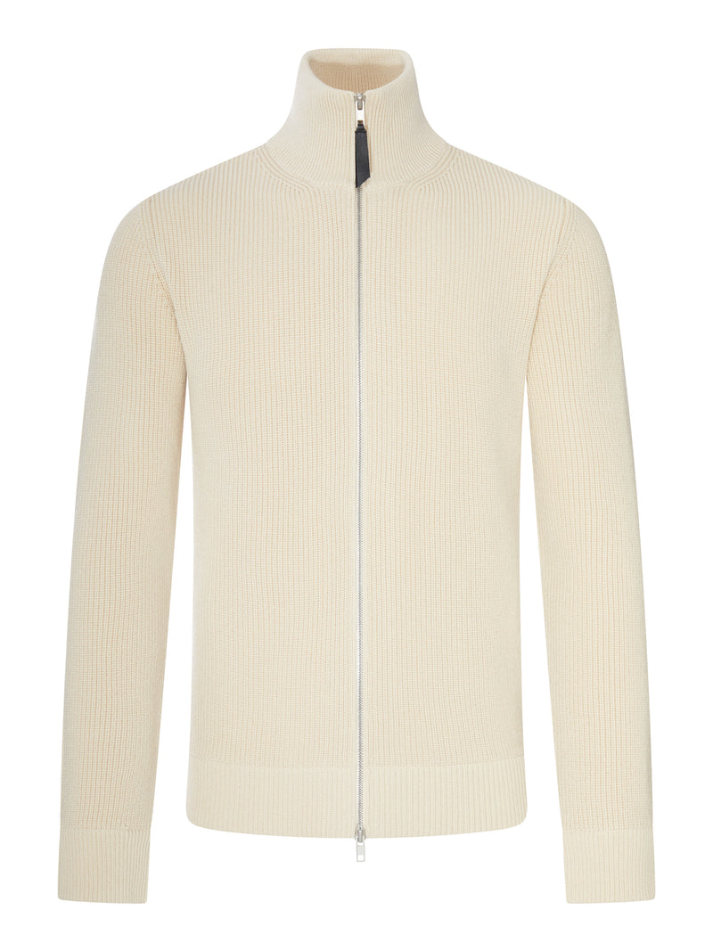 CARDIGAN IN MAGLIA DI JERSEY CON ZIP