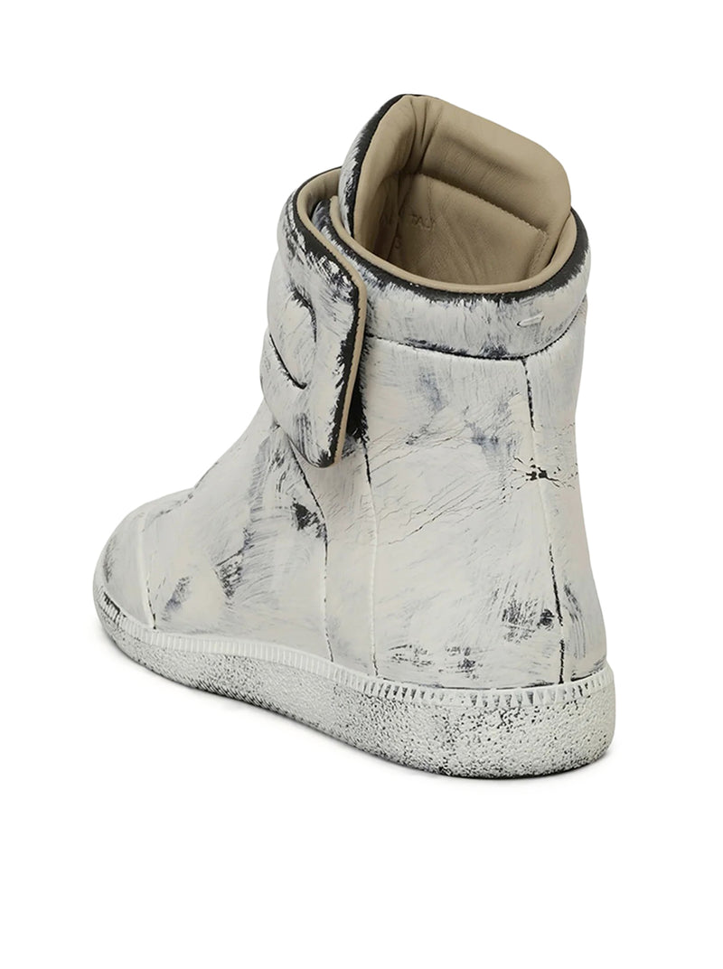 SNEAKER FUTURE MID-TOP IN BIANCO VERNICIATO
