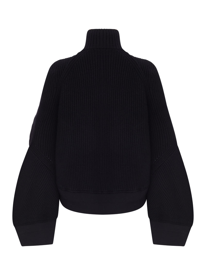 BLOUSON IN MAGLIA A COSTE CON INSERTI IN NYLON
