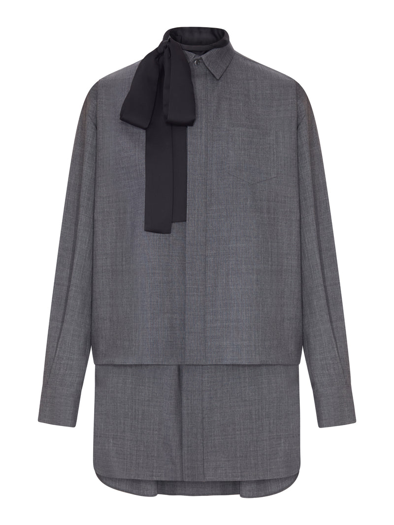 ABITO A CAMICIA CON FOULARD INTEGRATO