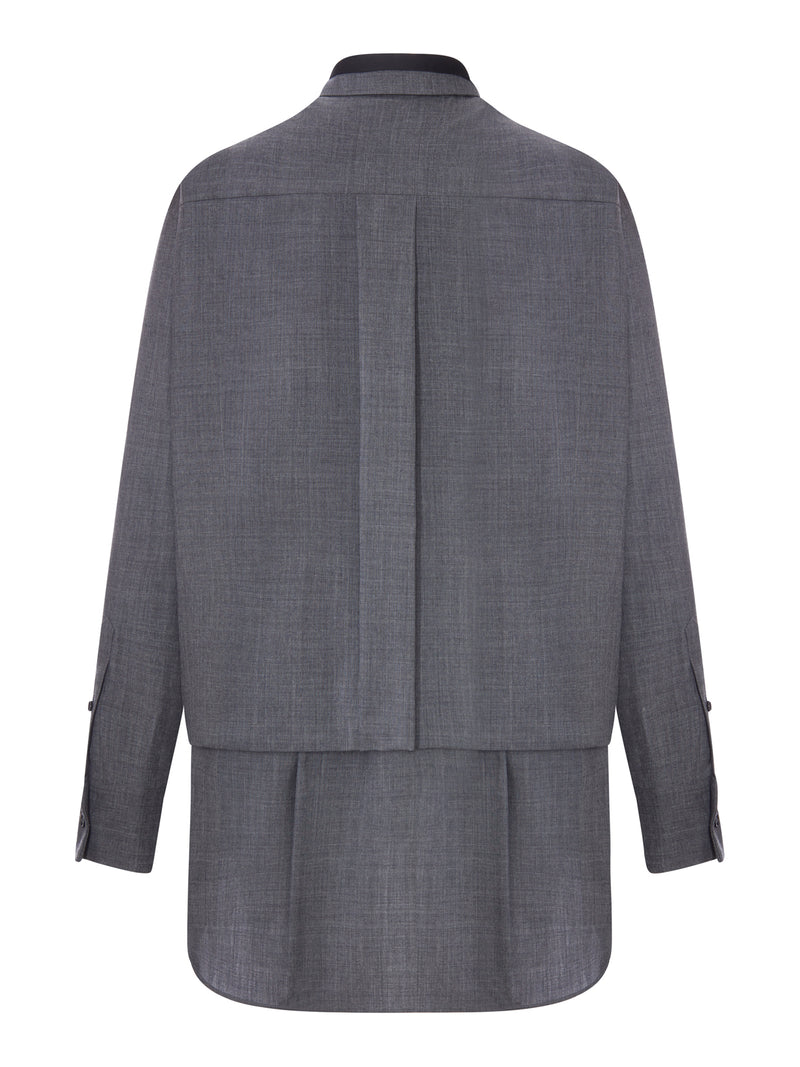 ABITO A CAMICIA CON FOULARD INTEGRATO