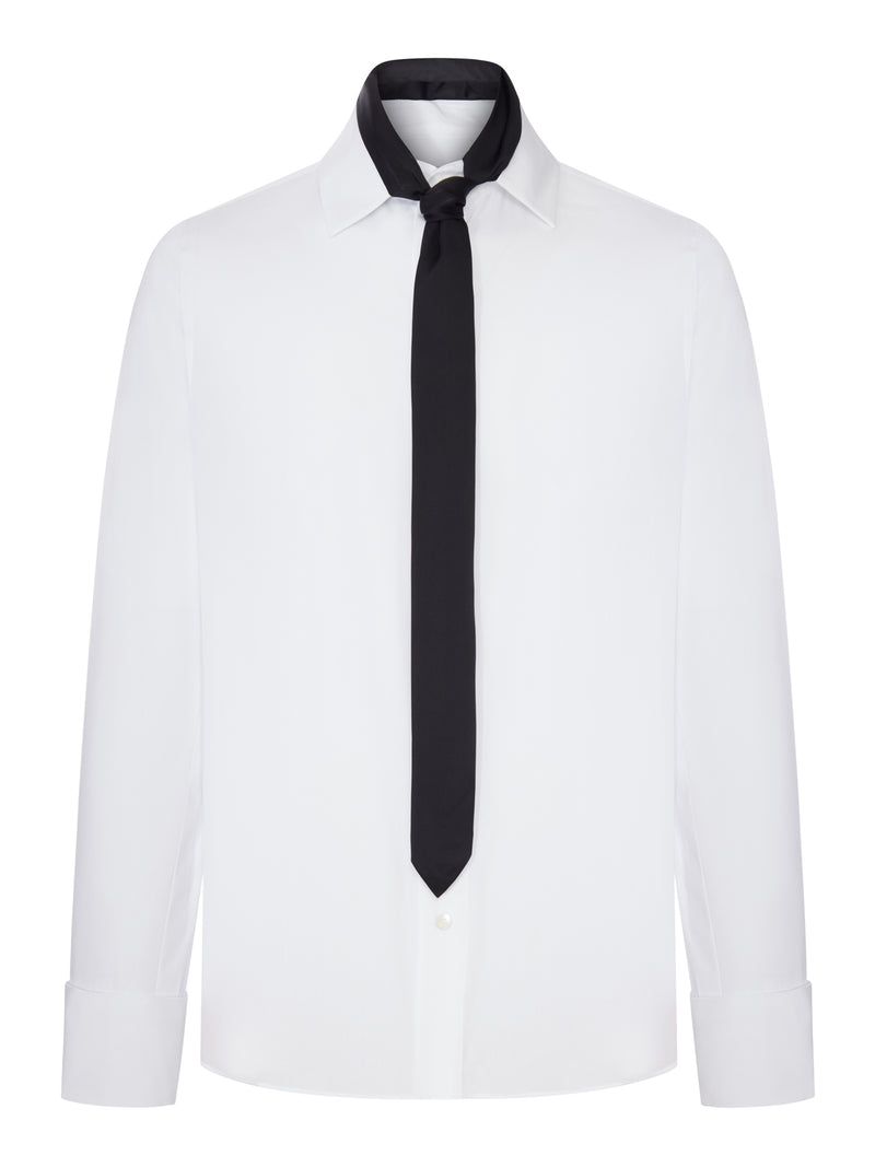 CAMICIA IN MISTO COTONE CON CRAVATTA INTEGRATA