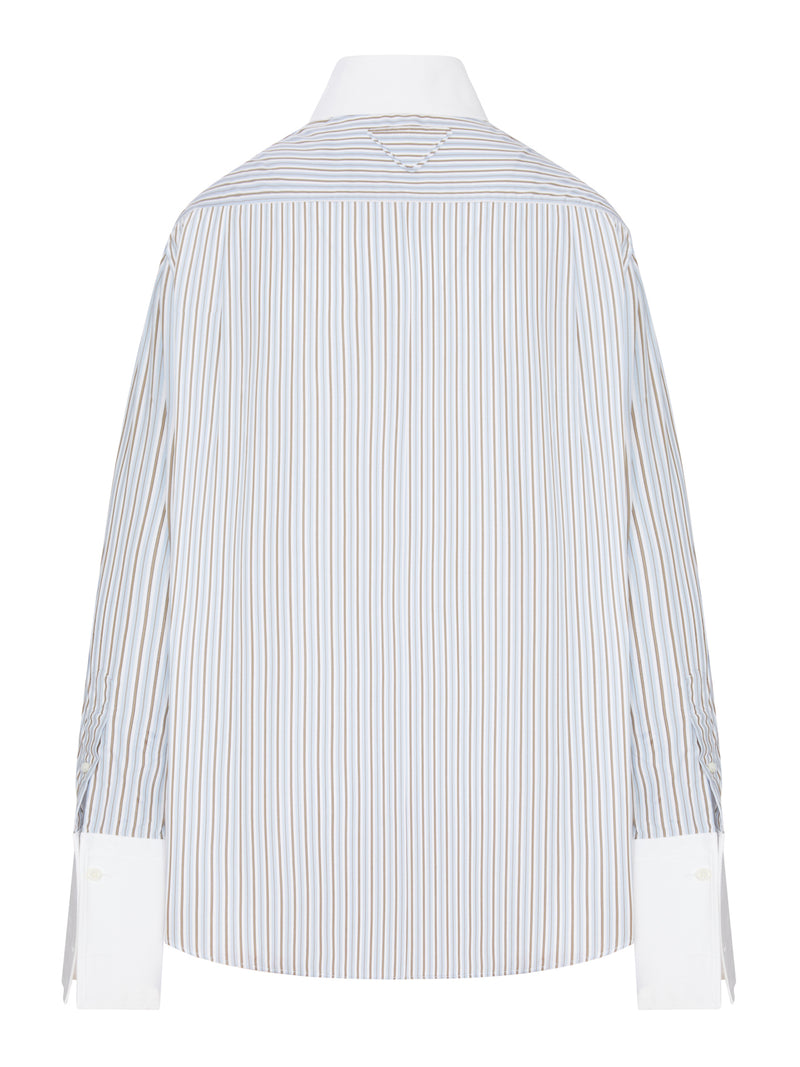 CAMICIA IN COTONE A RIGHE CON POLSINI A CONTRASTO