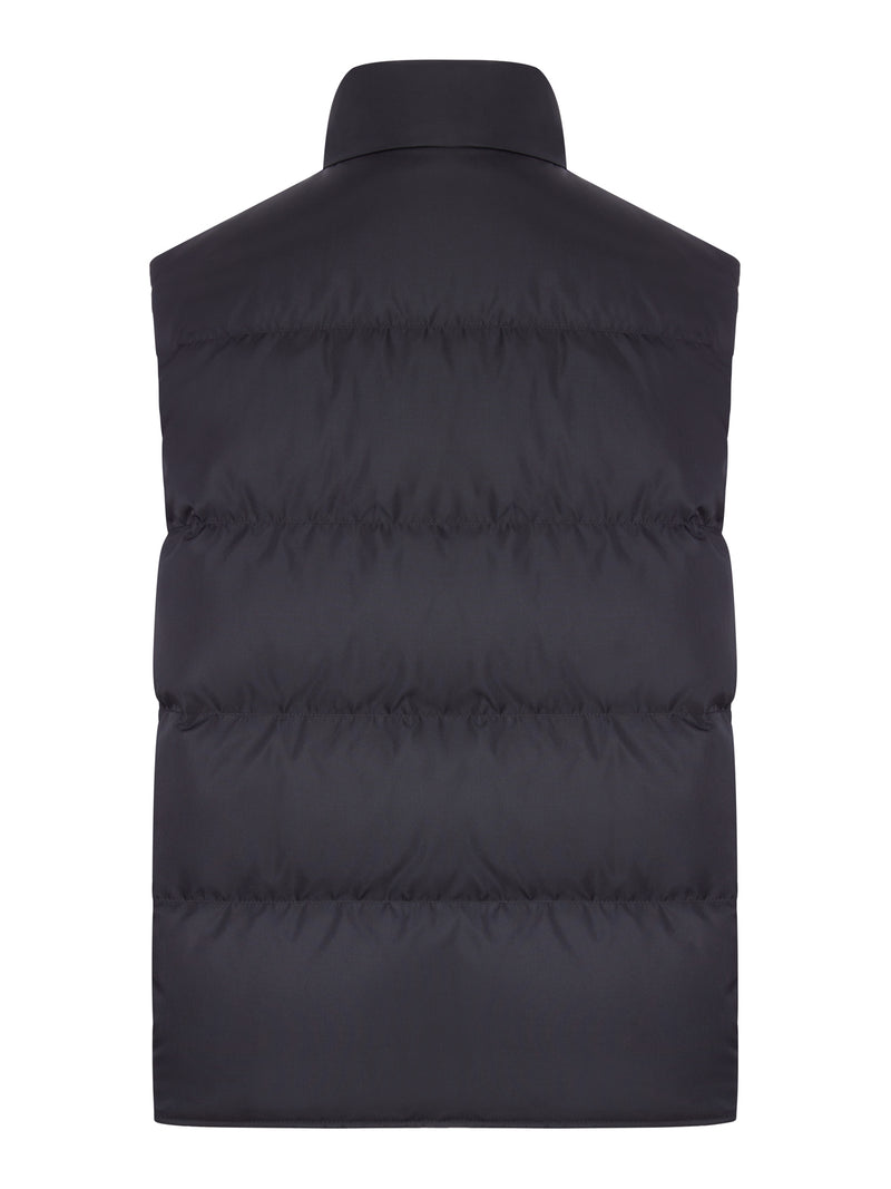 GILET IN RE-NYLON CON PLACCA LOGO