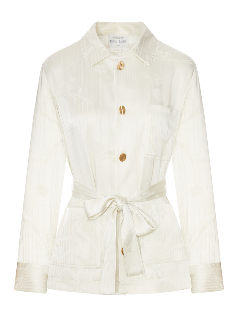 GIACCA JACQUARD CON CINTURA IN VITA