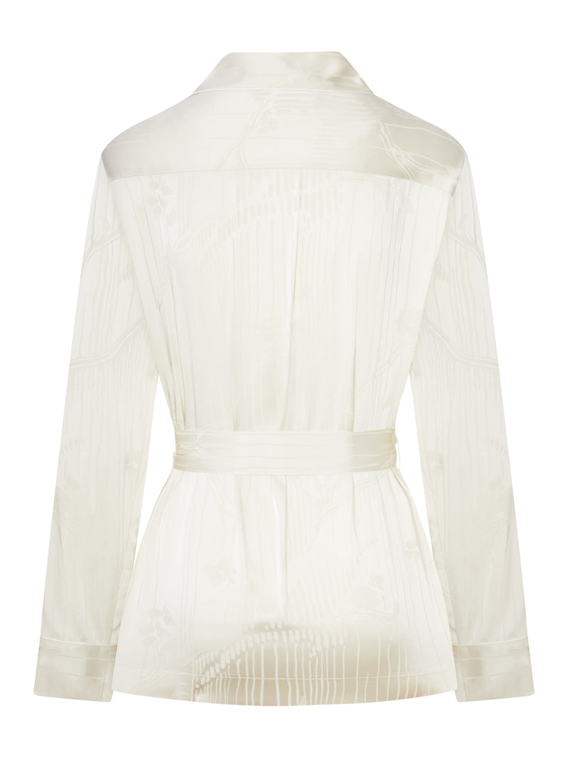 GIACCA JACQUARD CON CINTURA IN VITA