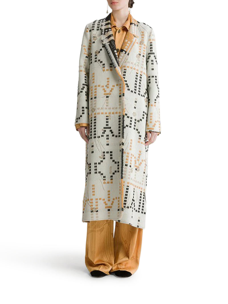 CAPPOTTO LUNGO IN JACQUARD RICAMATO
