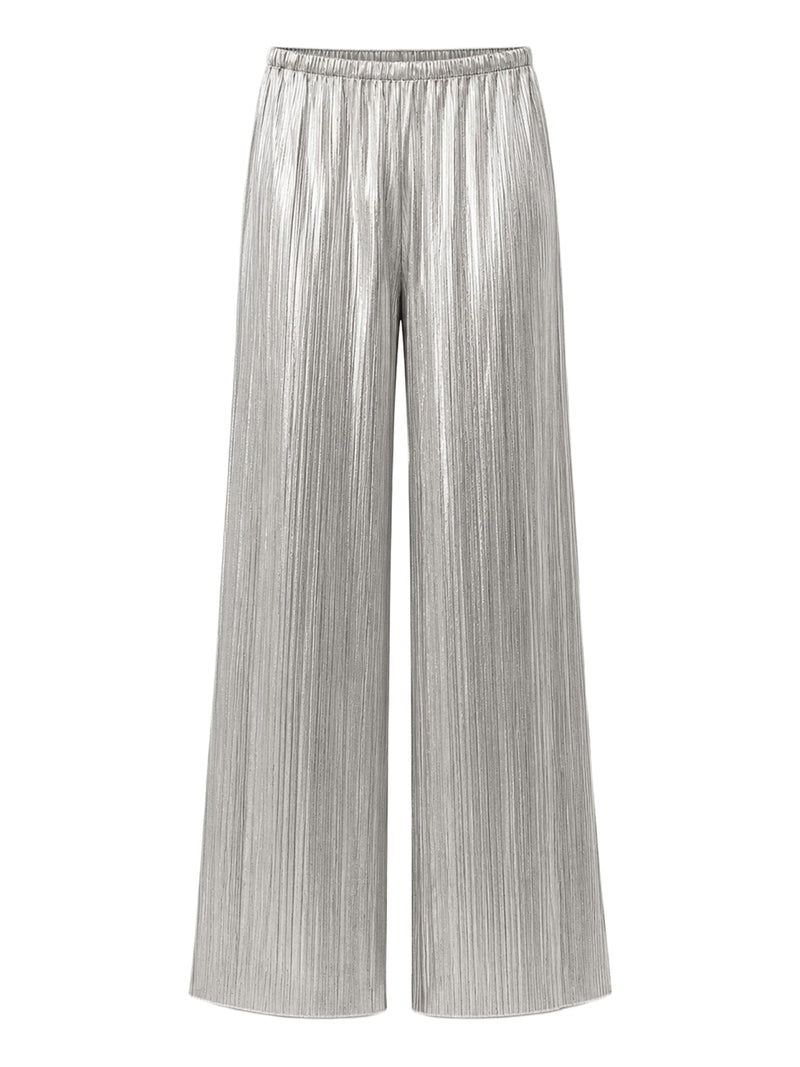 PANTALONE CON ELASTICO E PLISSETTATURA IRREGOLARE