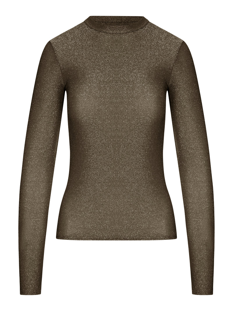 T-SHIRT A MANICHE LUNGHE IN LUREX