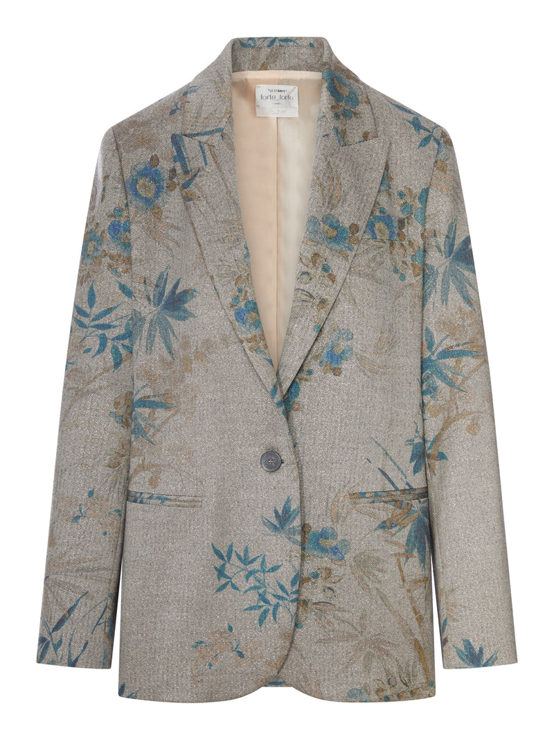 BLAZER MONOPETTO CON STAMPA FLOREALE