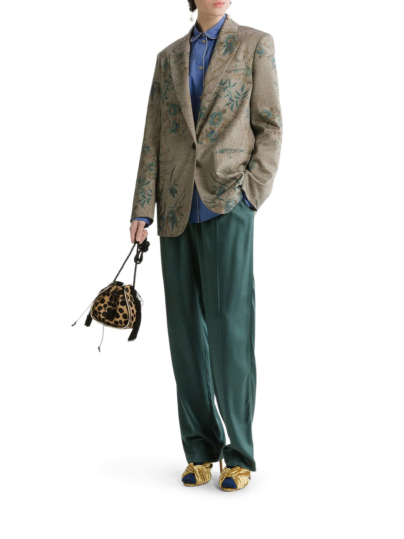 BLAZER MONOPETTO CON STAMPA FLOREALE
