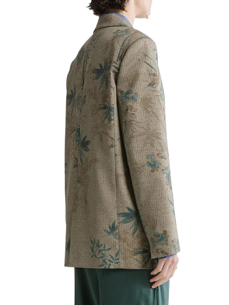 BLAZER MONOPETTO CON STAMPA FLOREALE