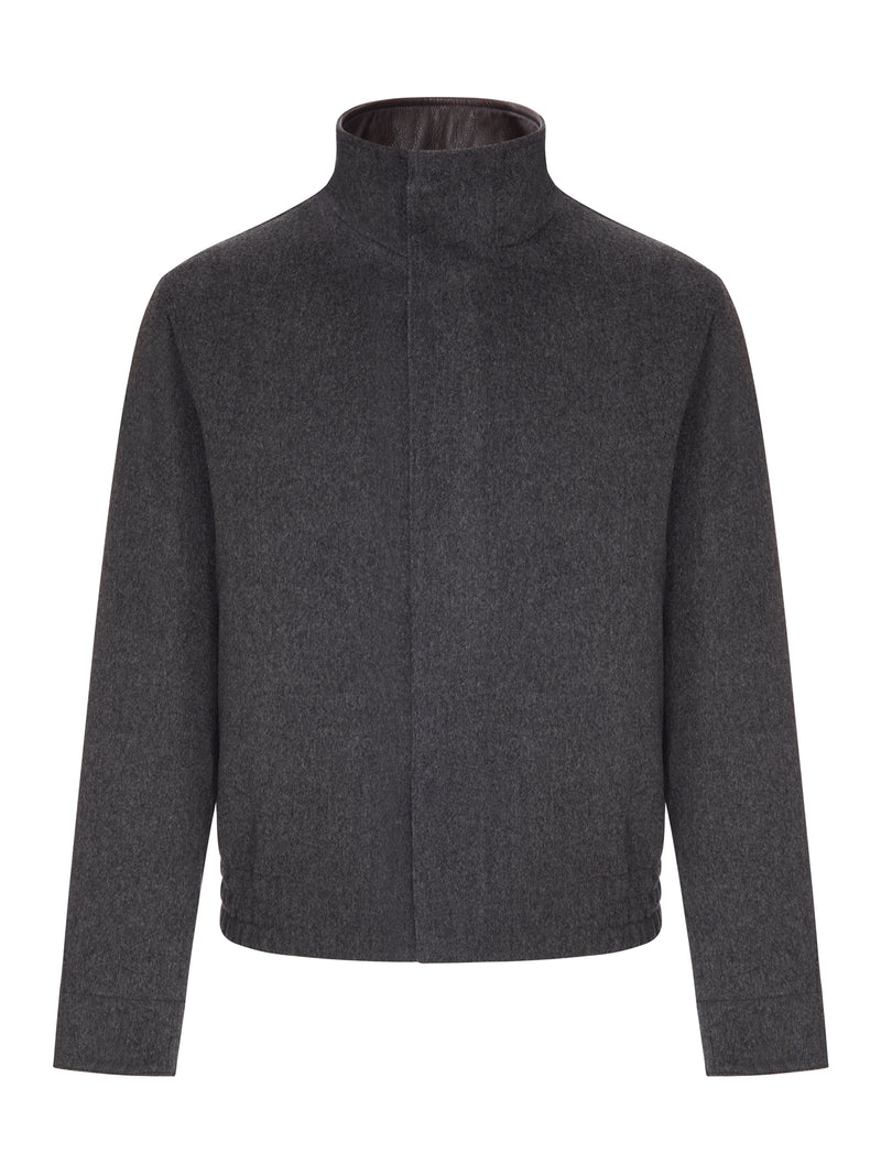 BLOUSO IN TESSUTO LORO PIANA CON COLLO ALTO