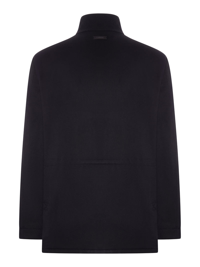CAPPOTTO CORTO IN CASHMERE CON COLLO IN PELLE