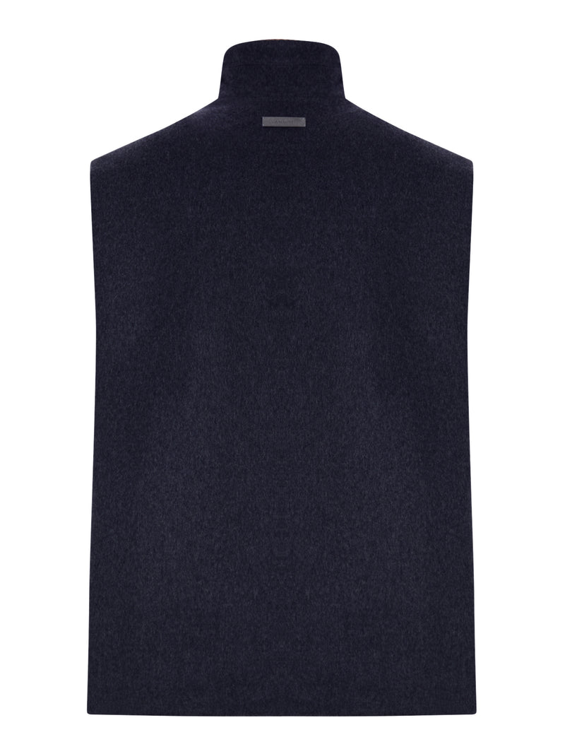 GILET IN LANA E CASHMERE CON ZIP E COLLO ALTO