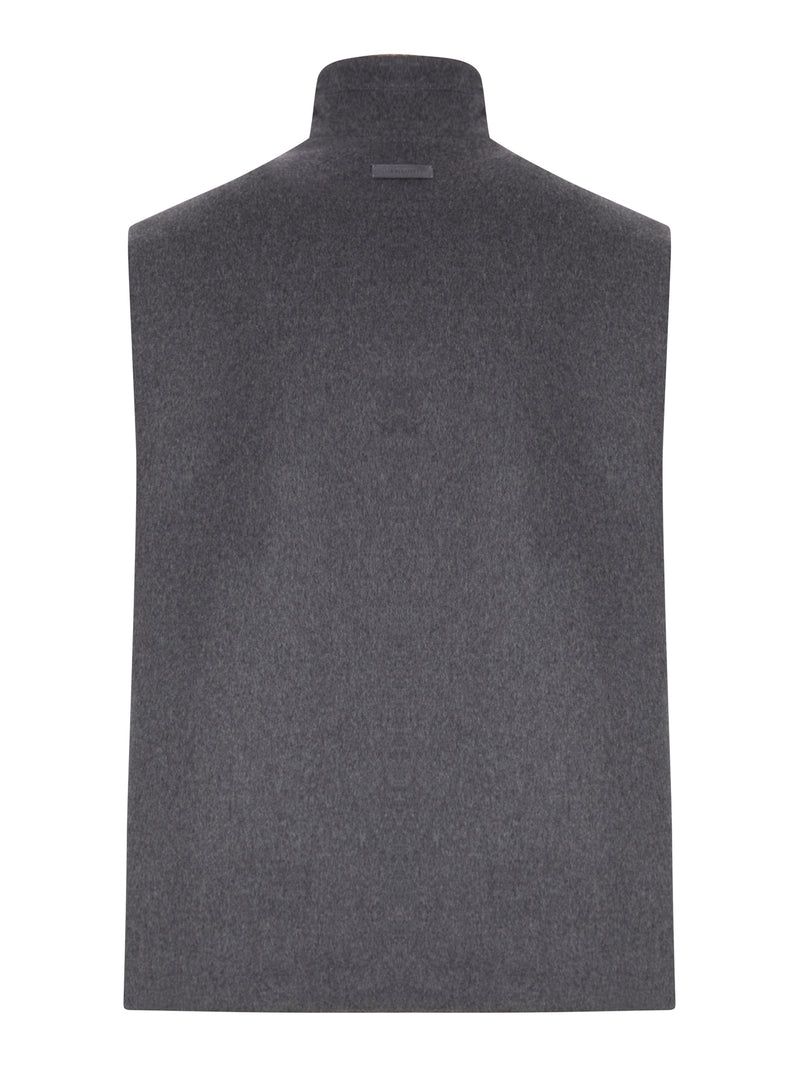 GILET IN LANA E CASHMERE CON ZIP E COLLO ALTO