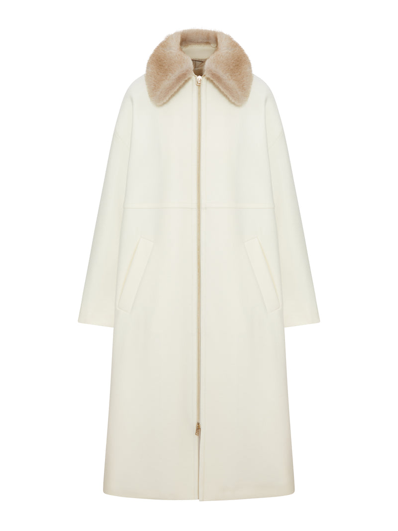 CAPPOTTO LUNGO CON COLLO IN PELLICCIA
