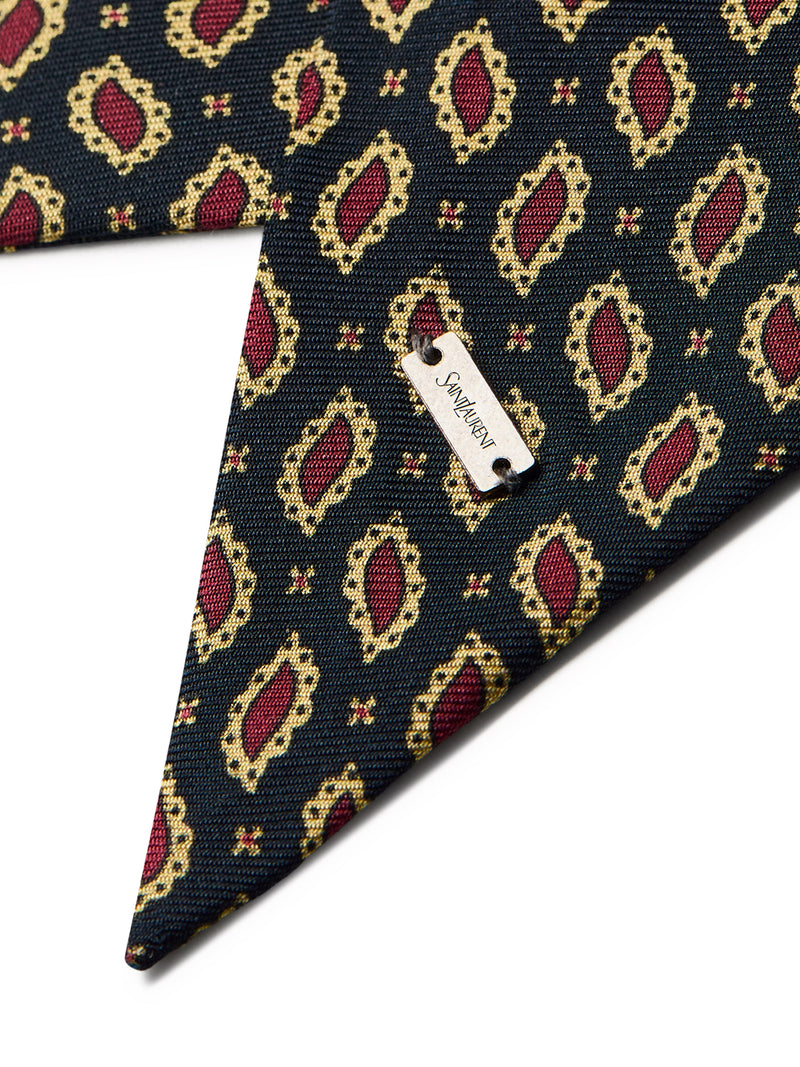 FOULARD LAVALLIÈRE IN TWILL DI SETA CON STAMPA MICRO PAISLEY