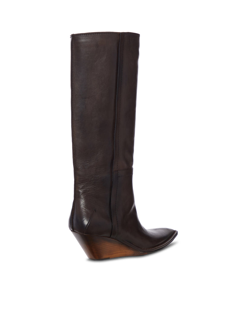 STIVALE ALTO CAMPEROS IN PELLE CON ZEPPA
