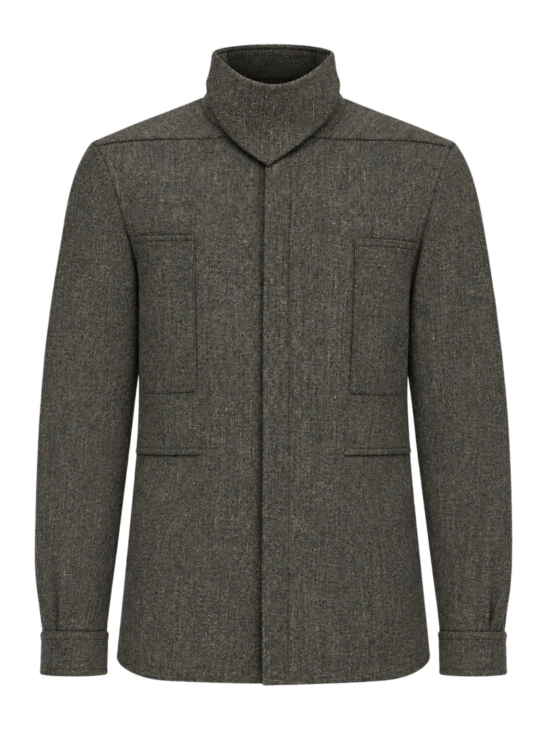 OUTERSHIRT CON COLLO ALTO E MORBIDO EFFETTO AVVOLGENTE