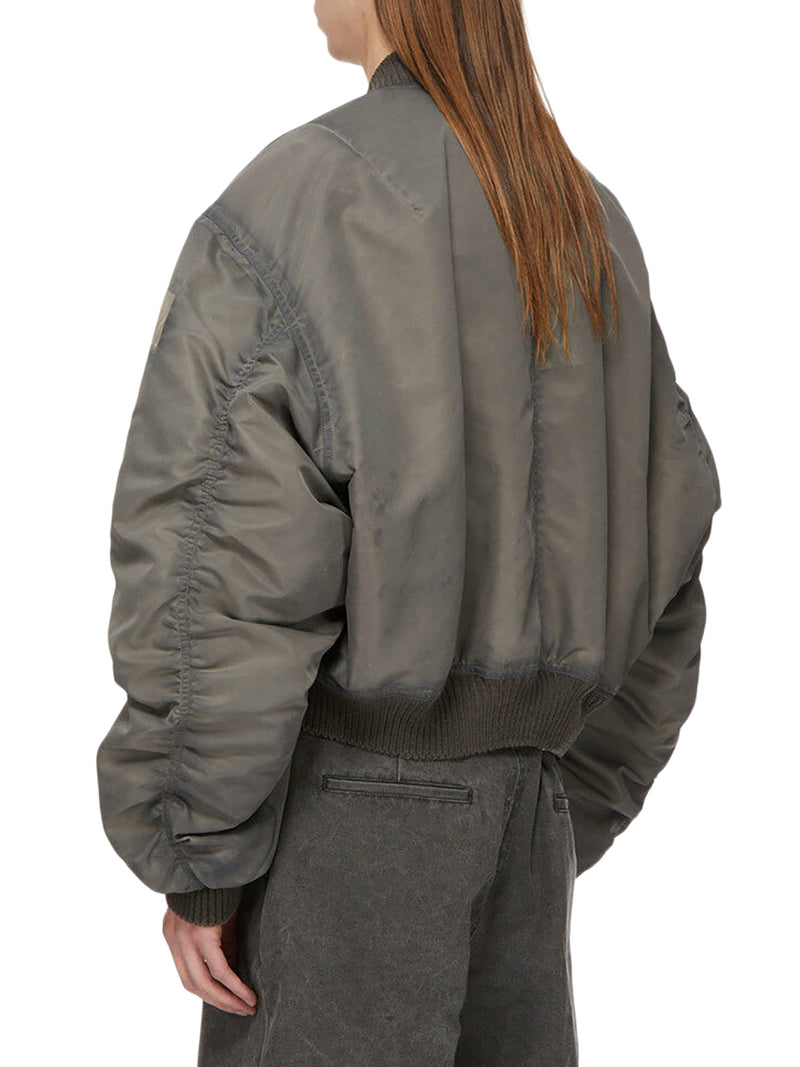 BOMBER CROP IN NYLON GRIGIO