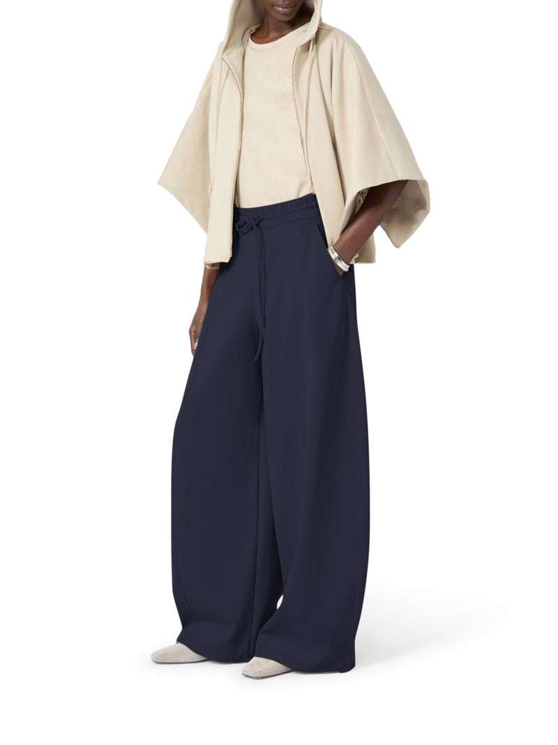 PANTALONE BARREL LEG IN JERSEY TECNICO DI COTONE
