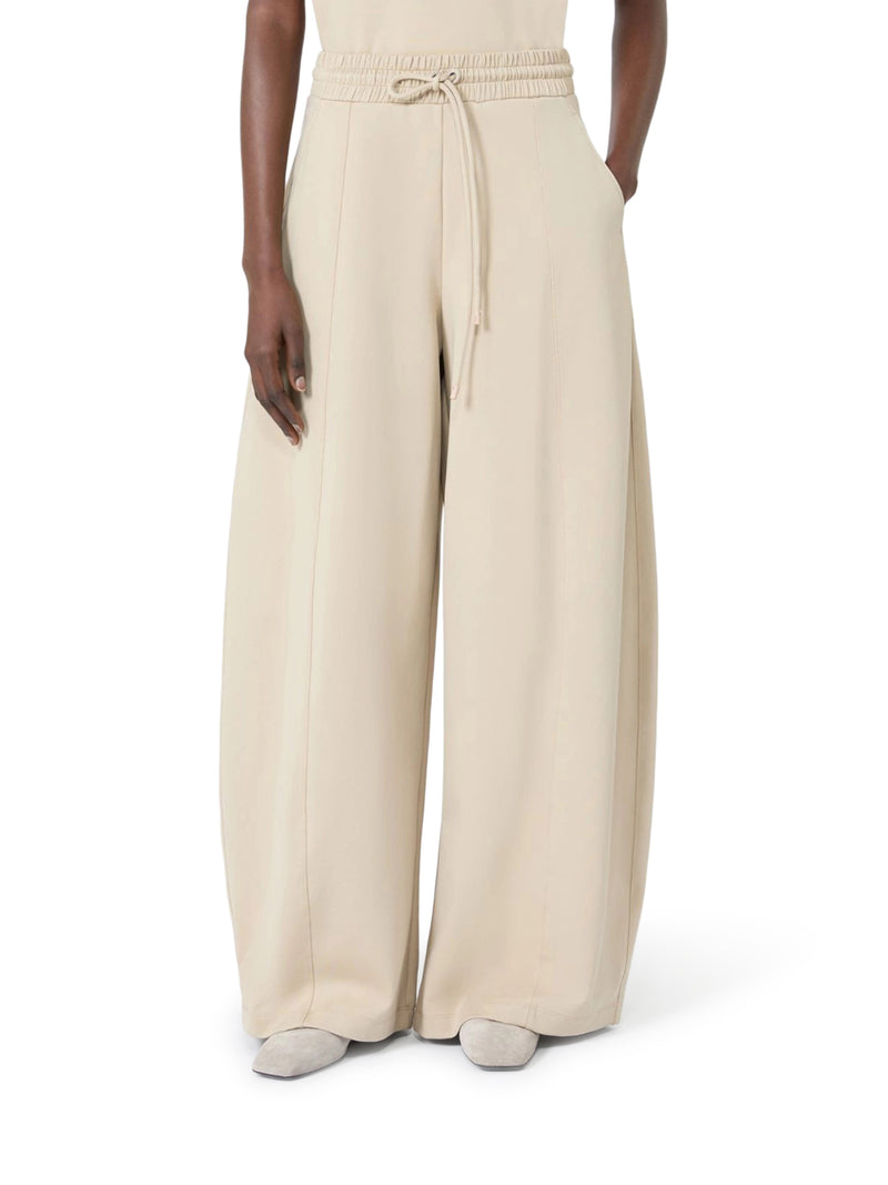 PANTALONE BARREL LEG IN JERSEY TECNICO DI COTONE
