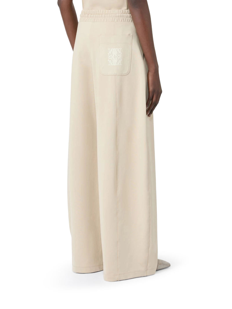PANTALONE BARREL LEG IN JERSEY TECNICO DI COTONE