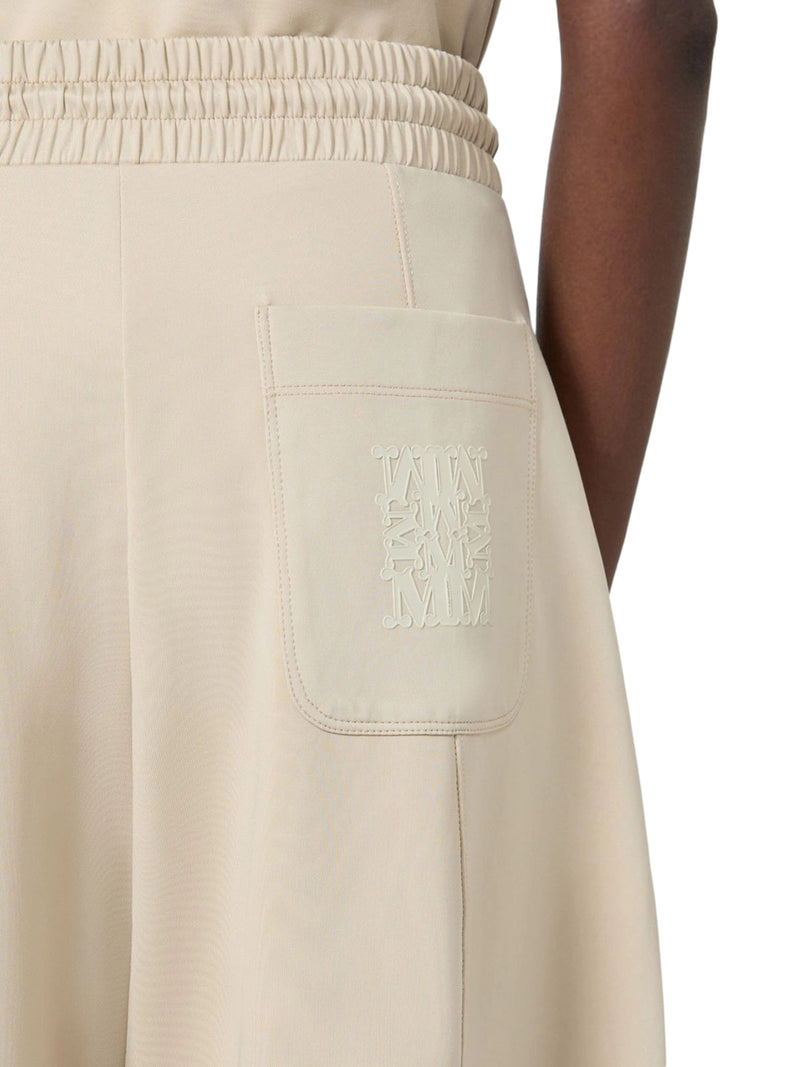 PANTALONE BARREL LEG IN JERSEY TECNICO DI COTONE
