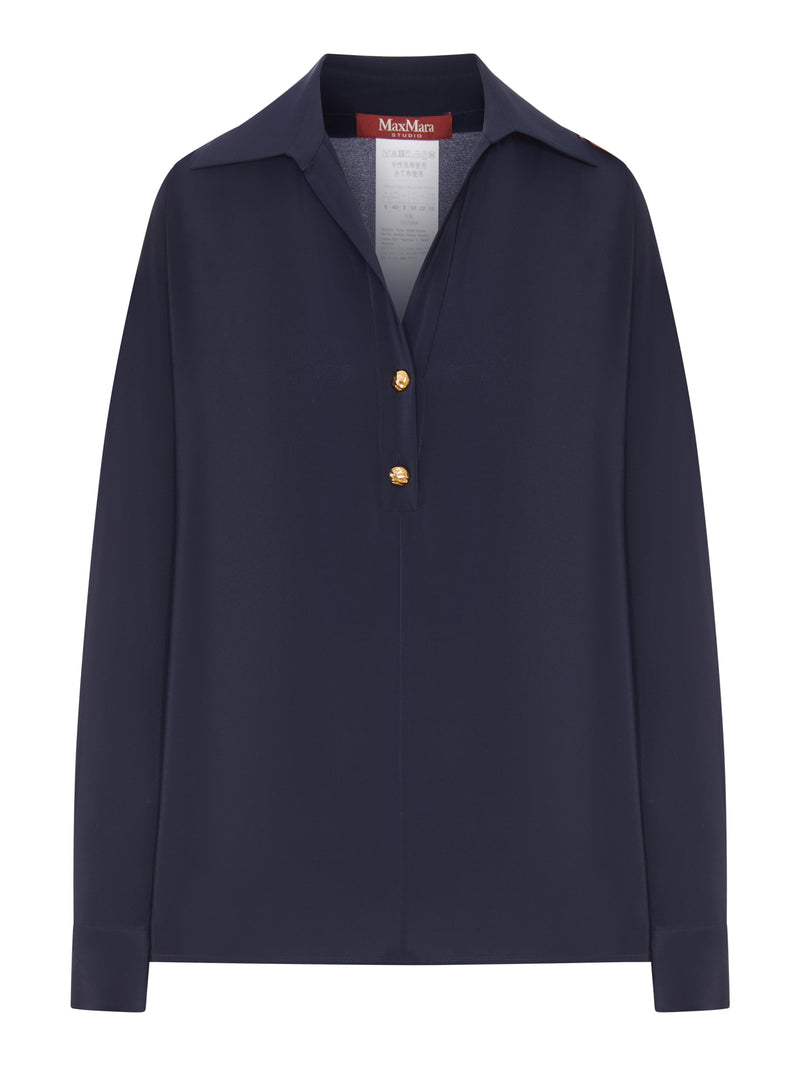 CAMICIA POLO IN CRÊPE DE CHINE
