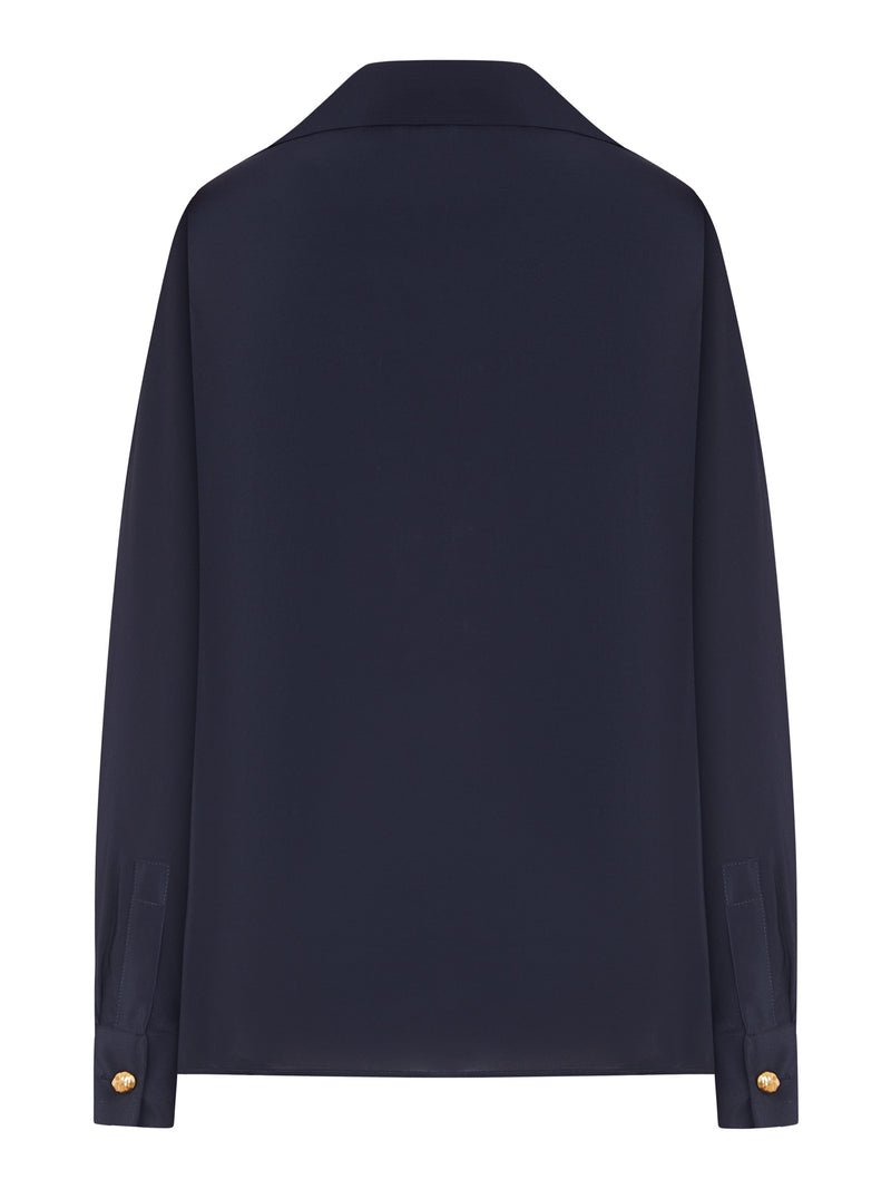 CAMICIA POLO IN CRÊPE DE CHINE