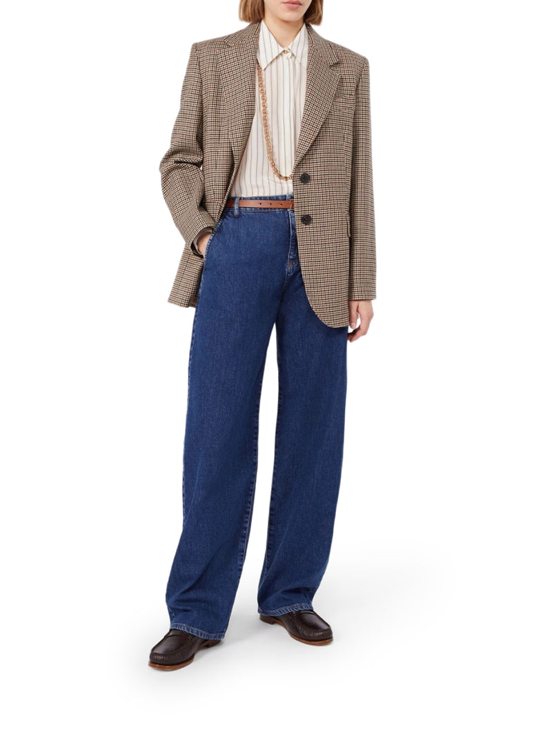 BLAZER MONOPETTO IN LANA TINTO FILO