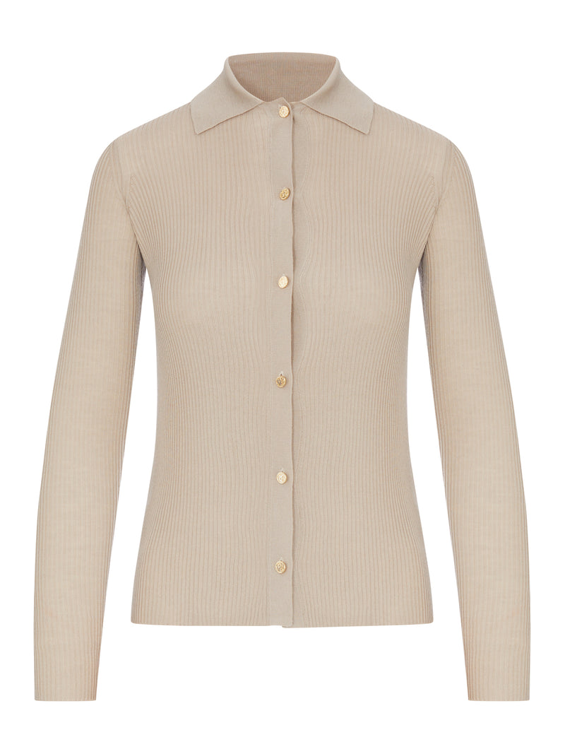 CARDIGAN ADERENTE IN FILATO DI LANA