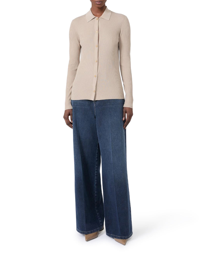 CARDIGAN ADERENTE IN FILATO DI LANA