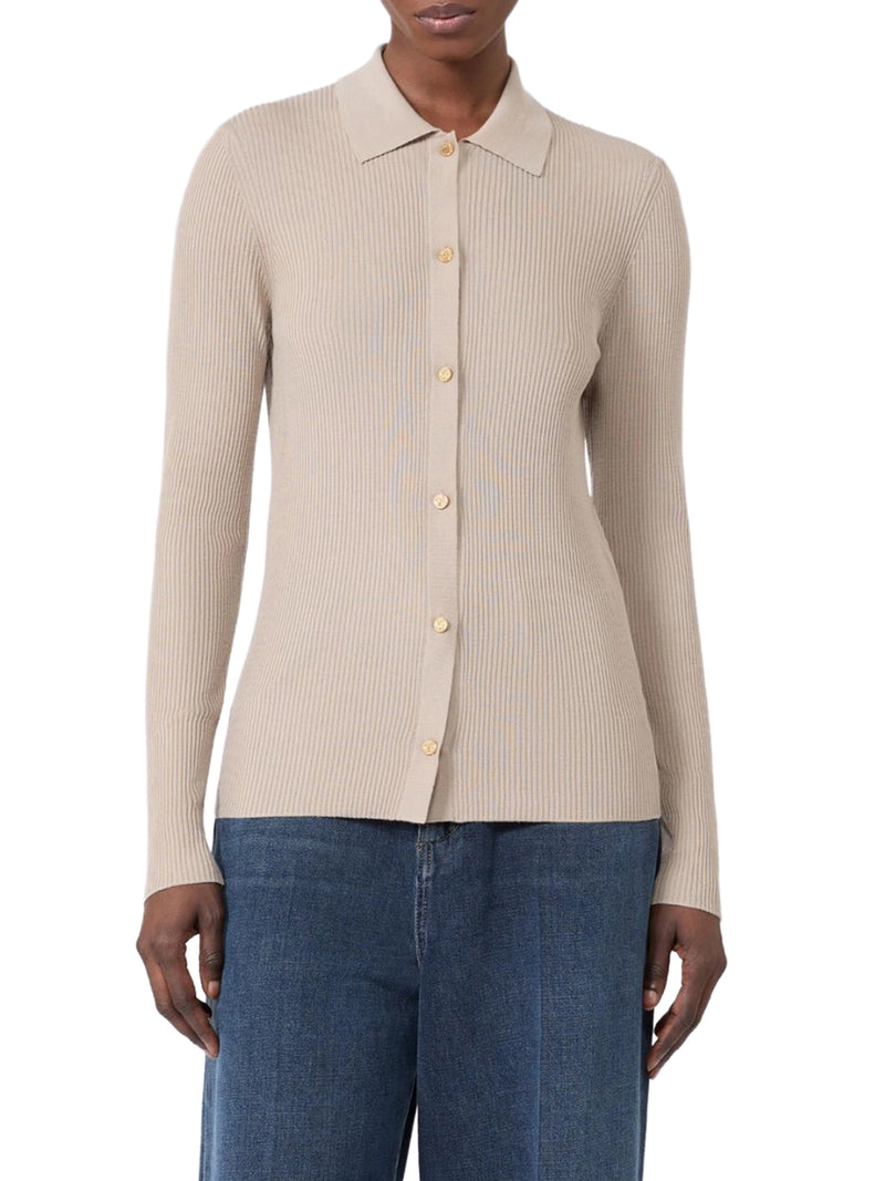 CARDIGAN ADERENTE IN FILATO DI LANA