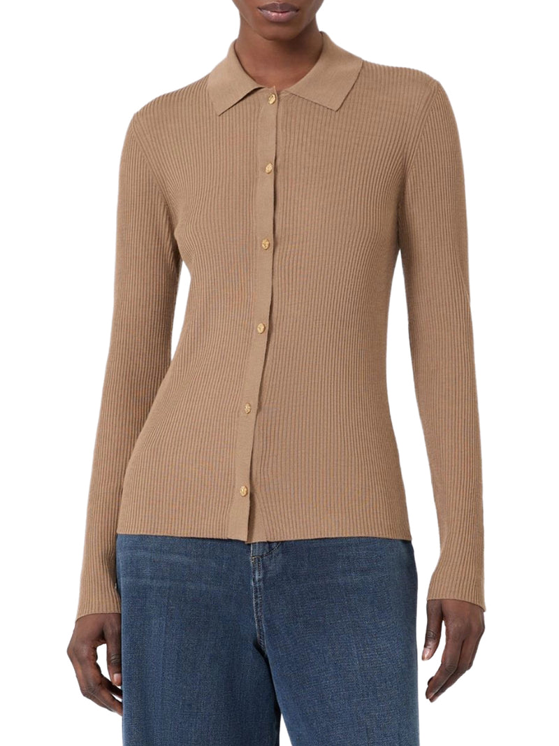 CARDIGAN ADERENTE IN FILATO DI LANA